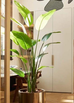 Strelitzia nicolai - 180 cm - In zwarte pot - Kunstplant
