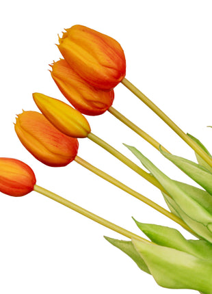 Tulpen boeket Oranje - 10 stuks - 'Real Touch' Kunst tulpen - 42 cm